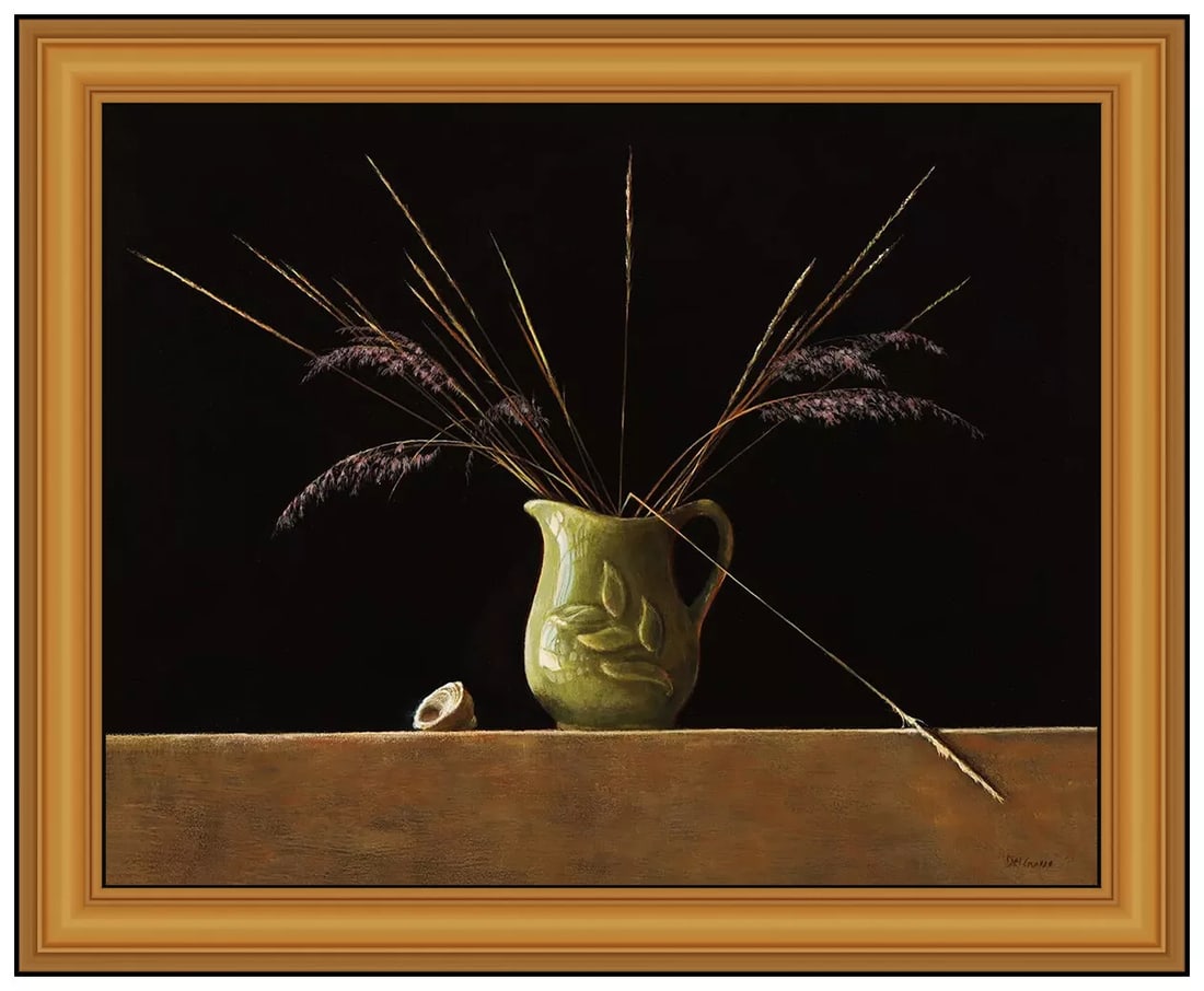 James Del Grosso Original Still Life - Plant Painting, Signed, Framed: This lot includes:Gallery COA & free domestic shipping (*insurance and international shipping for an additional charge)Artist: James Del Grosso Title: Still LifeMedium: oil painting Size: 16" x 20"Fra