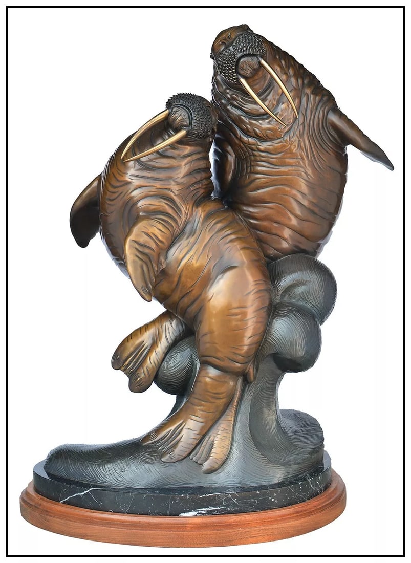 Gerald Balciar Large Signed Arctic Ballet Animal Original Bronze Sculpture (1 of 7)
