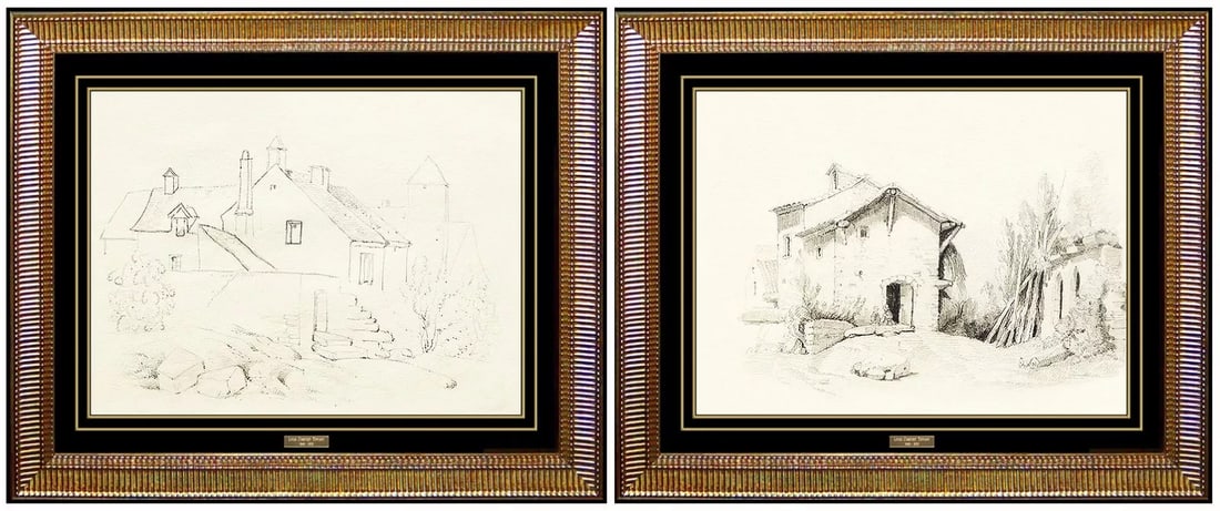 Louis Comfort Tiffany Signed LCT Gold Favrile Glass Art Original Drawing (1 of 8)