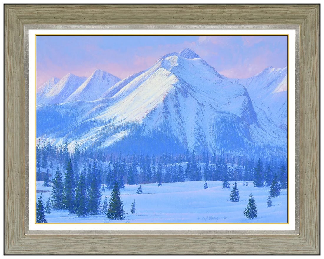 Curt Walters Signed Mountain Landscape Original Oil Painting on Canvas Framed: This lot includes:Gallery COA & free domestic shipping (*insurance and international shipping for an additional charge)Artist: Curt WaltersTitle: Molas Sunrise Medium: Oil On CanvasSize: 18" x 24"Fram