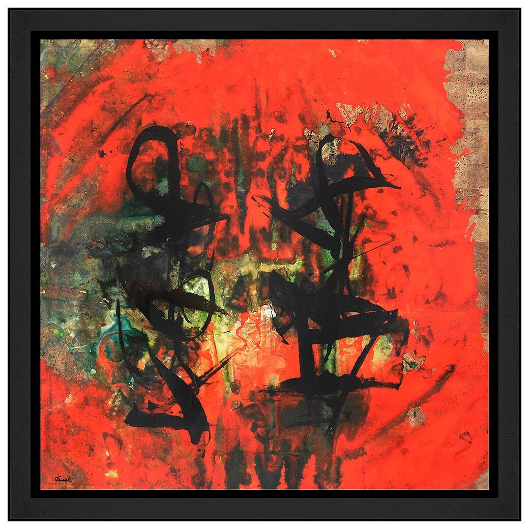 Jamali '3291' Signed Modern Abstract Original Giclee Framed Artwork: This lot includes:Gallery COA & free domestic shipping (*insurance and international shipping for an additional charge)Artist: Jamali Title: Untitled 3291Medium: Giclée PrintSize: 25" x 25"Framed: 30