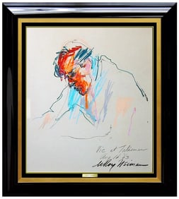 Leroy Neiman Signed Authentic Playboy Original Oil Pastel Painting Sbo