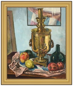 Cornelis Botke Signed Still Life Original Oil Painting on Board Framed