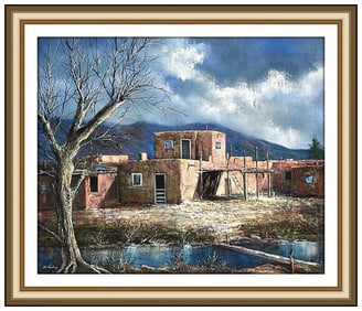 Pawel Kontny Signed Western Landscape Original Oil Painting on Canvas Framed