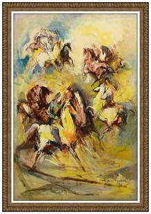 William Meyerowitz Large Signed Horse Original Oil Painting on Canvas Framed: This lot includes:Gallery COA & free domestic shipping (*insurance and international shipping for an additional charge)Artist: William MeyerowitzTitle: The Elite Calvary Medium: Oil Painting on Canvas