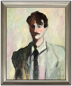 Clifford Bailey Large Signed Portrait Original Oil Painting on Canvas