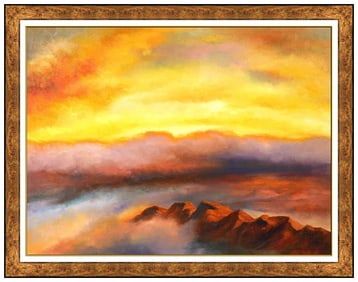 Robert K. White Signed Landscape Original Oil Painting on Canvas Framed