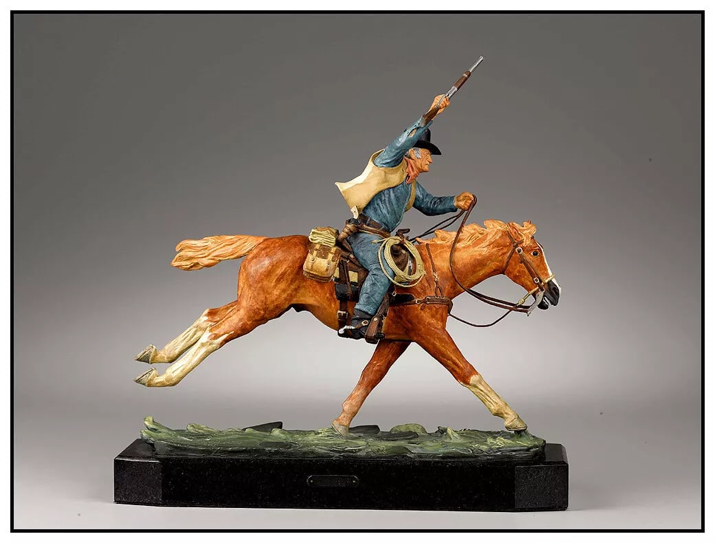 Harry Jackson 'Marshall John Wayne' Signed Hand Painted Western Bronze (1 of 6)