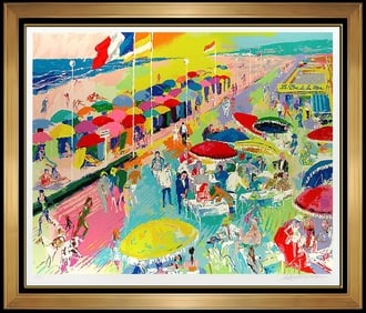 Leroy Neiman Large Signed French Bar Social Scene Original Serigraph Art