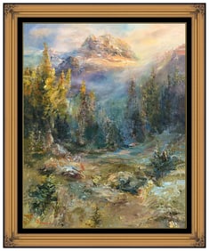 Marnell Brown Signed Landscape Original Oil Painting on Canvas Framed
