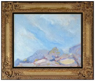Beatrice Van Ness Whitney Signed Landscape Original Oil Painting Framed
