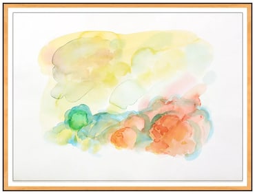 William Tillyer Signed Landscape Original Watercolor Painting Framed