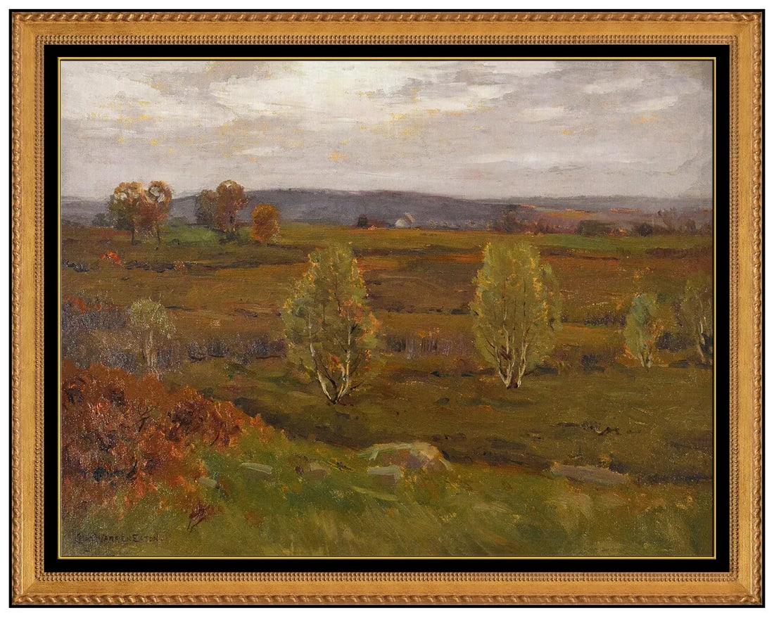 Charles Warren Eaton Signed Landscape Original Oil Painting on Canvas Board (1 of 4)