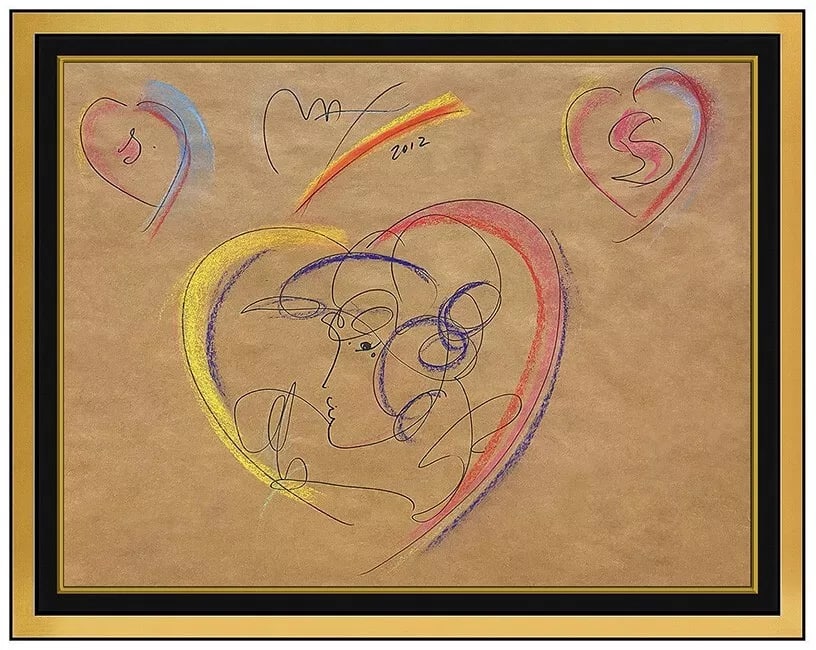 Peter Max Signed 'Blushing Beauty' Original Color Ink Drawing Pop Art (1 of 4)