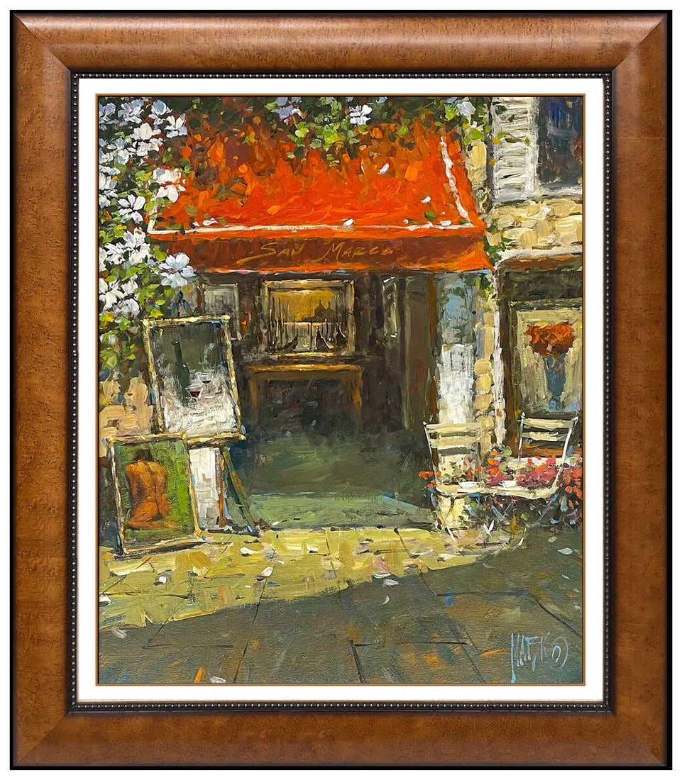 Marko Mavrovich Signed Cityscape Italy Original Oil Painting on Canvas: This lot includes:Gallery COA & free domestic shipping (*insurance and international shipping for an additional charge)Artist: Marko Mavrovich Title: Gallery San MarcoMedium: Oil On Canvas Size: 24" x