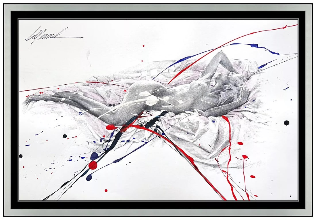Bill Mack 'Tranquility' Large Signed Female Original Acrylic Framed (1 of 5)