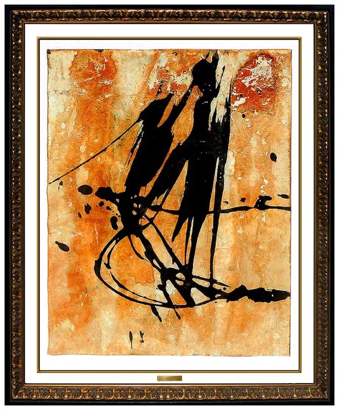 Jamali Signed Abstract Figurative Portrait Original Pigmentation on Cork: This lot includes:Gallery COA & free domestic shipping (*insurance and international shipping for an additional charge)Artist: JamaliTitle: Shadow PlayMedium: Pigmentation Painting on Cork Size: 13.5"