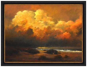 Mark Kelvin Horton Large Signed Landscape Original Oil Painting on Canvas