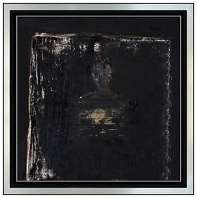 Linda Stojak Signed Figurative Abstract Original Oil Painting on Canvas