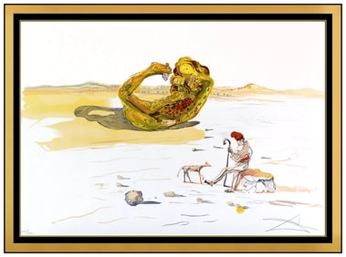 Salvador Dali 'Desert Jewel' Signed Landscape Original Color Lithograph Framed