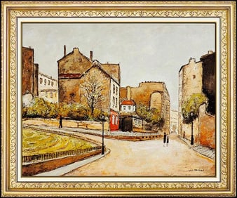 Louis Peyrat Signed Paris French Landscape Original Oil Painting on Canvas