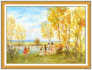 Suzanne Demarest Large Signed Landscape Portrait Original Oil on Canvas