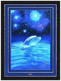Christian Riese Lassen Signed Dolphin Sea Life Hand Embellished Lassengraph