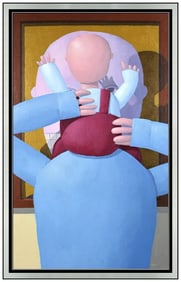 Alan Gerson Signed Illustration Figurative Original Painting on Board Framed