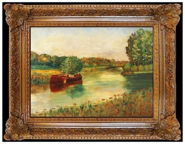 Louis Michel Eilshemius Signed Landscape Original Oil Painting on Board