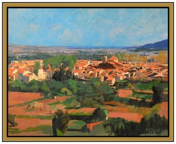 Douglas Ferrin Large Signed Landscape Original Painting on Canvas Framed