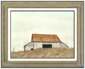 Allan Nance Signed Barn Landscape Original Oil Painting on Board Framed