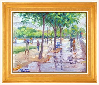Pierre Bittar Signed Landscape Original Oil Painting on Canvas Framed