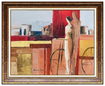 Adriana Naveh Signed Portrait Large Original Acrylic Painting on Canvas