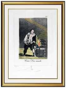 Salvador Dali 'Caprices De Goya' Signed Original Surreal Color Etching