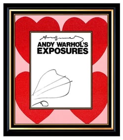 Andy Warhol Rare Signed Twice Heart Original Ink Drawing Pop Art Framed