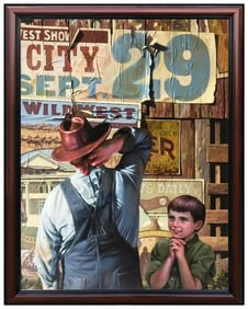 Bob Byerley Signed Child Portrait Original Painting Oil on Board Authentic