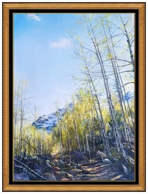 Bruce A. Gomez Signed Mountain Landscape Original Pastel Painting Framed