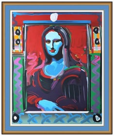 Peter Max 'Mona Lisa' Large Signed Female Portrait Original Serigraph Pop