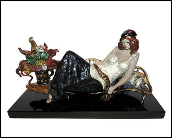Itzchak Tarkay 'La Fiancee' Signed Female Portrait Original Bronze Sculpture