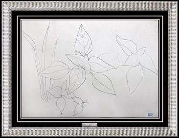 Joseph Stella Signed Floral Still Life Original Ink Drawing Painting Authentic
