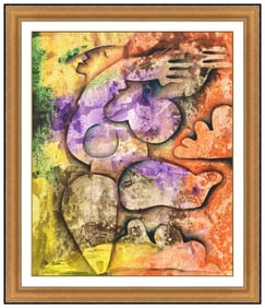Alexandra Nechita Large Signed Cubism Original Acrylic Painting on Canvas