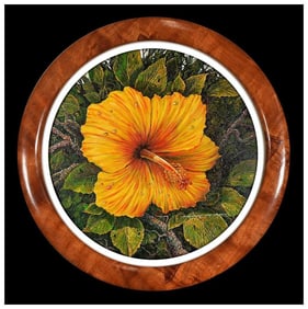 Robert Lyn Nelson Signed Flower Original Acrylic Painting on Canvas Framed