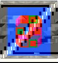 Victor Vasarely 'Xiko' Signed Modern Collage Painting Framed Art