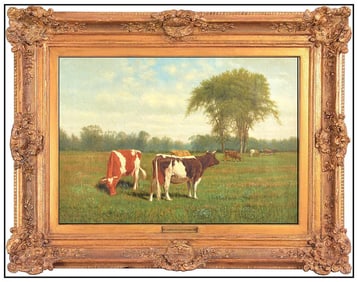 Clinton Loveridge Signed Landscape Original Oil Painting on Canvas Framed