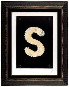 Erte 'Letter S' Rare Signed Deco Alphabet Original Color Serigraph