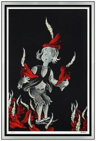 Dr. Seuss 'The 500 Hats Of Bartholomew Cubbins' Signed Mixed Media Framed