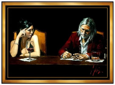 Fabian Perez 'Monica' Large Signed Hand Embellished Giclee on Canvas