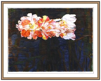 Shirley Pettibone Signed Flower Entirely Original Watercolor Framed