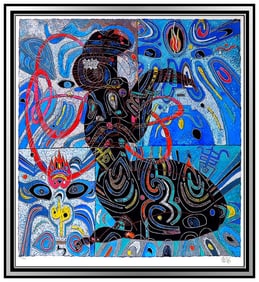 Jiang Tie-Feng Signed Tang Dynasty Original Color Serigraph Gouache