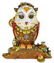 Nano Lopez Samantha Large Hand-Signed Full Round Bronze Owl Sculpture